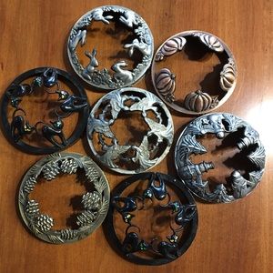 YANKEE CANDLE ILLUMA-LID CANDLE TOPPERS LOT OF 7